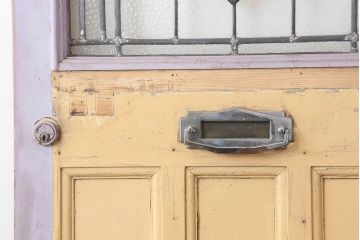 アンティーク建具　イギリスアンティーク　ステンドグラスがおしゃれな木製ドア(扉、建具)(R-037952)