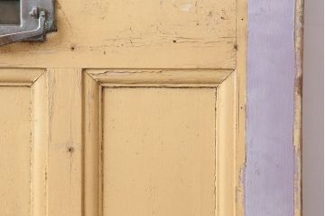 アンティーク建具　イギリスアンティーク　ステンドグラスがおしゃれな木製ドア(扉、建具)(R-037952)