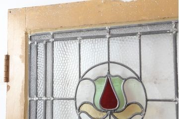 アンティーク建具　イギリスアンティーク　ステンドグラスがおしゃれな木製ドア(扉、建具)(R-037952)