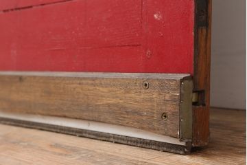 ヴィンテージ建具　フランスビンテージ　アーチ型　アイアングリルが目を引くオーク材製のドア(面格子、扉)(R-037954)