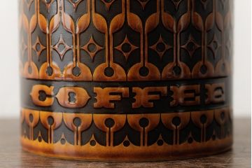 イギリスビンテージ　HORNSEA(ホーンジー)　HEIRLOOM(エアルーム)　コーヒーキャニスター(保存容器、ジャー)(R-037957)
