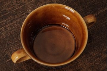 ヴィンテージ雑貨　北欧ビンテージ　落ち着いた温もり感じるスープカップ&ソーサー3客セット(洋食器)(R-037959)