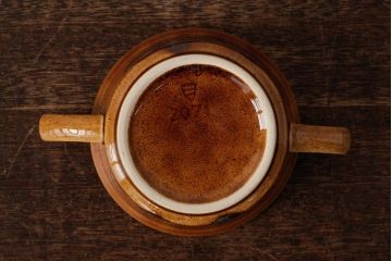 ヴィンテージ雑貨　北欧ビンテージ　落ち着いた温もり感じるスープカップ&ソーサー3客セット(洋食器)(R-037959)