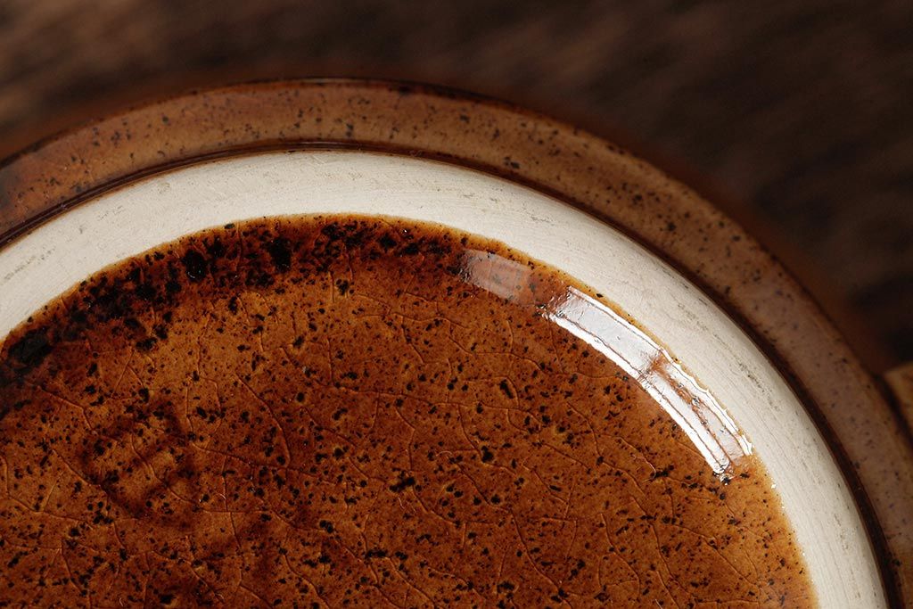 ヴィンテージ雑貨　北欧ビンテージ　落ち着いた温もり感じるスープカップ&ソーサー3客セット(洋食器)(R-037959)