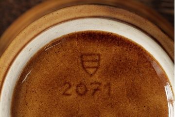 ヴィンテージ雑貨　北欧ビンテージ　落ち着いた温もり感じるスープカップ&ソーサー3客セット(洋食器)(R-037959)