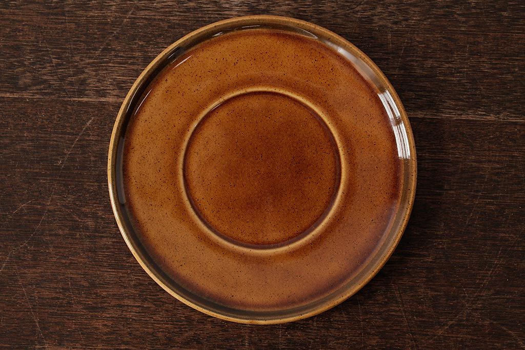 ヴィンテージ雑貨　北欧ビンテージ　落ち着いた温もり感じるスープカップ&ソーサー3客セット(洋食器)(R-037959)