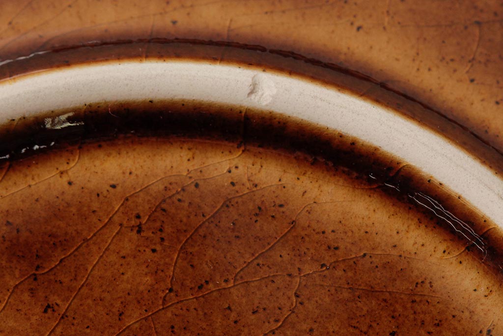 ヴィンテージ雑貨　北欧ビンテージ　落ち着いた温もり感じるスープカップ&ソーサー3客セット(洋食器)(R-037959)