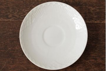 中古　ROYAL COPENHAGEN(ロイヤルコペンハーゲン)　ホワイトフルーテッド ハーフレース　ティーカップ&ソーサー4客セット(洋食器)(R-037960)