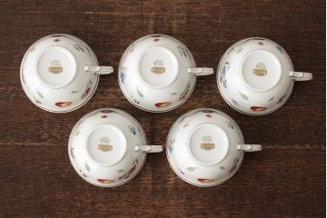 イタリア　Richard Ginori(リチャードジノリ)　イタリアンフルーツ　カップ&ソーサー5客セット(洋食器)(R-037961)