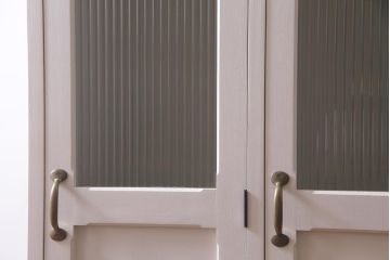 ラフジュ工房オリジナル　モールガラス入り　ホワイトカラーが爽やかな2人用ペイントロッカー(ワードローブ)(R-037963)