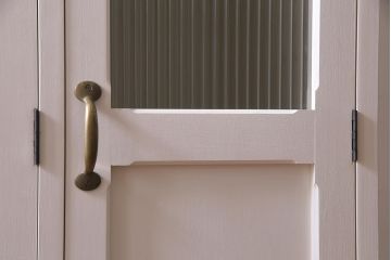 ラフジュ工房オリジナル　モールガラス入り　ホワイトカラーが爽やかな2人用ペイントロッカー(ワードローブ)(R-037963)