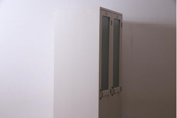 ラフジュ工房オリジナル　モールガラス入り　ホワイトカラーが爽やかな2人用ペイントロッカー(ワードローブ)(R-037963)