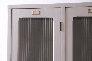 ラフジュ工房オリジナル　モールガラス入り　ホワイトカラーが爽やかな2人用ペイントロッカー(ワードローブ)(R-037963)