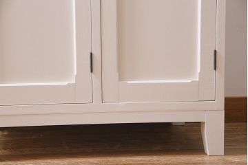 ラフジュ工房オリジナル　モールガラス入り　ホワイトカラーが爽やかな2人用ペイントロッカー(ワードローブ)(R-037963)
