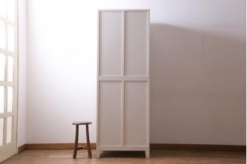 ラフジュ工房オリジナル　モールガラス入り　ホワイトカラーが爽やかな2人用ペイントロッカー(ワードローブ)(R-037963)