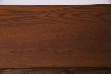 ビンテージ家具　和製ビンテージ　天板オーク材　木の味わい深さが魅力!横型のリメイクカウンターテーブル(コンソールテーブル)(R-037967)