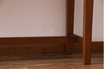 ビンテージ家具　和製ビンテージ　天板オーク材　木の味わい深さが魅力!横型のリメイクカウンターテーブル(コンソールテーブル)(R-037967)