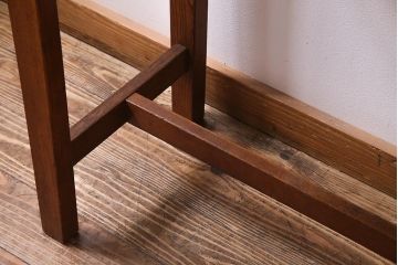 ビンテージ家具　和製ビンテージ　天板オーク材　木の味わい深さが魅力!横型のリメイクカウンターテーブル(コンソールテーブル)(R-037967)