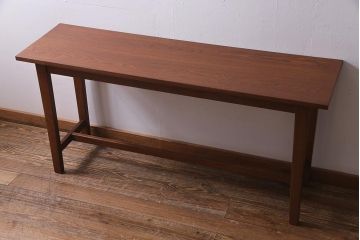 ビンテージ家具　和製ビンテージ　天板オーク材　レトロな空間づくりにおすすめの横型のリメイクカウンターテーブル(コンソールテーブル)(R-037968)