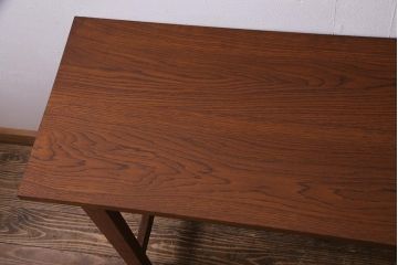 ビンテージ家具　和製ビンテージ　天板オーク材　レトロな空間づくりにおすすめの横型のリメイクカウンターテーブル(コンソールテーブル)(R-037968)