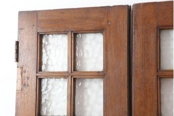 アンティーク建具　フランスアンティーク　オーク材　両開き　ノスタルジックな親子ドア(木製ドア、建具、扉)(R-037977)