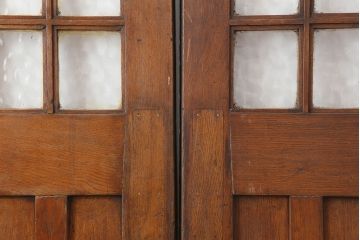 アンティーク建具　フランスアンティーク　オーク材　両開き　ノスタルジックな親子ドア(木製ドア、建具、扉)(R-037977)