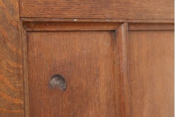 アンティーク建具　フランスアンティーク　オーク材　両開き　パネルのデザインがお洒落な木製ドア一対(扉)(R-037978)