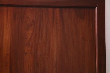 アンティーク建具　ヒノキ・ケヤキ材　純和風の空間におすすめな重厚感漂う庄内蔵戸(建具、引き戸、玄関戸)(R-037980)