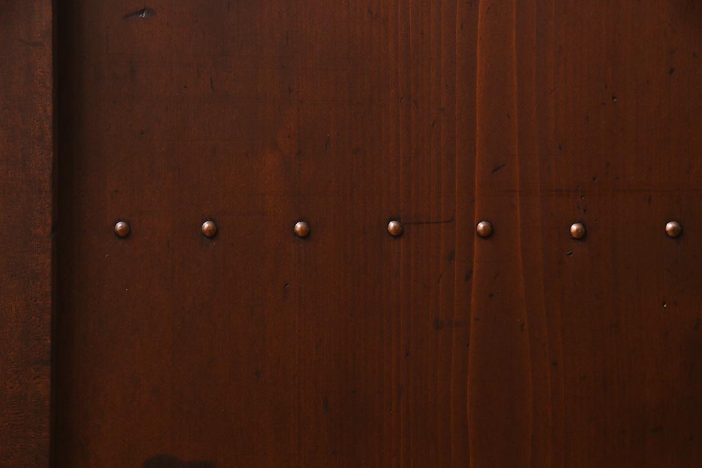 アンティーク建具　ヒノキ材　亀甲金網　和の雰囲気を高める格子蔵戸(建具、引き戸、玄関戸)(R-037981)