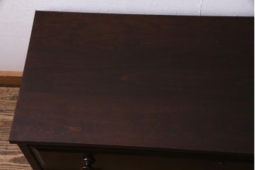 中古　北海道民芸家具　リメイク　落ち着いた雰囲気が魅力のローチェスト(ローボード、リビングボード)(R-037982)