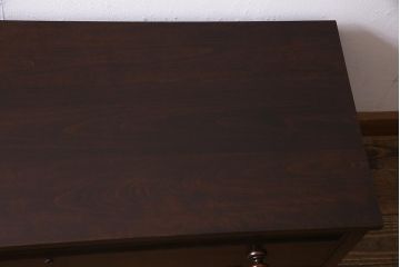 中古　北海道民芸家具　リメイク　落ち着いた雰囲気が魅力のローチェスト(ローボード、リビングボード)(R-037982)