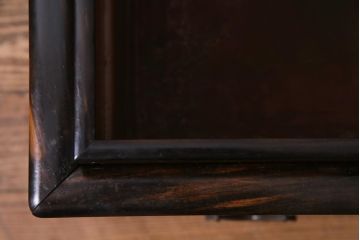 アンティーク雑貨　昭和初期　ケヤキ玉杢・黒柿　堂々とした和の雰囲気が趣きある江戸前長火鉢(手あぶり)(R-037983)