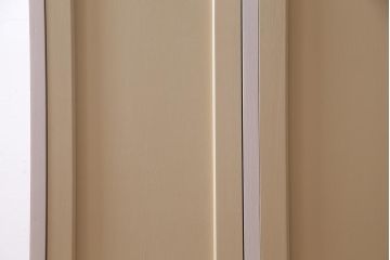 ラフジュ工房オリジナル　ヒノキ無垢材・ヒバ材　気泡ガラスがレトロな2人用ペイントロッカー(収納棚、戸棚)(R-037985)