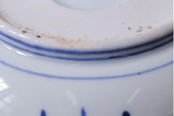 アンティーク雑貨　幕末明治期　伊万里　染付深鉢(深皿、和食器)(R-038024)