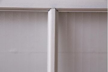 アンティーク家具　昭和中期　ナチュラルインテリアにぴったりなペイントガラス戸2枚セット(引き戸、建具)(R-038028)