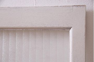 アンティーク家具　昭和中期　ナチュラルインテリアにぴったりなペイントガラス戸2枚セット(引き戸、建具)(R-038028)