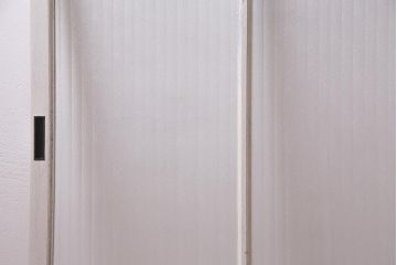 アンティーク家具　昭和中期　ナチュラルインテリアにぴったりなペイントガラス戸2枚セット(引き戸、建具)(R-038028)