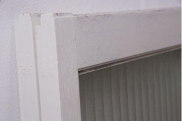 アンティーク家具　昭和中期　ナチュラルインテリアにぴったりなペイントガラス戸2枚セット(引き戸、建具)(R-038028)