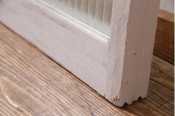 アンティーク家具　昭和中期　ナチュラルインテリアにぴったりなペイントガラス戸2枚セット(引き戸、建具)(R-038028)
