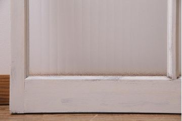アンティーク家具　昭和中期　ナチュラルインテリアにぴったりなペイントガラス戸2枚セット(引き戸、建具)(R-038028)