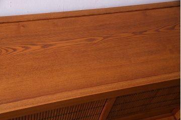 新古品　特大サイズ!　ニレ無垢材　和の空間作りに活躍する9尺水屋箪笥・下(九尺水屋、サイドボード、和箪笥、収納棚)(R-038030)