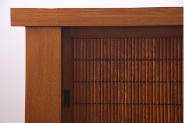 新古品　特大サイズ!　ニレ無垢材　和の空間作りに活躍する9尺水屋箪笥・下(九尺水屋、サイドボード、和箪笥、収納棚)(R-038030)