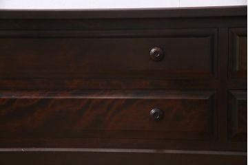 中古　北海道民芸家具　気品漂うベンチチェスト(ローボード、テレビボード)(定価18万円)(R-038032)