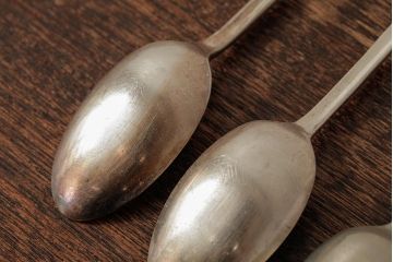 ヴィンテージ雑貨　イギリス　Mappin&Webb(マッピン&ウエッブ)　OVALTINE (オバルチン)　ビンテージシルバープレートスプーン3本セット(R-038033)