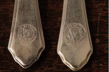 アンティーク雑貨　イギリスビンテージ　Mappin&Webb(マッピン&ウエッブ)　シルバープレート　フォーク・ナイフ3セット(R-038034)