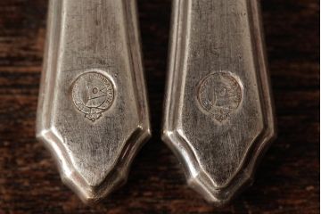 アンティーク雑貨　イギリスビンテージ　Mappin&Webb(マッピン&ウエッブ)　シルバープレート　フォーク・ナイフ2セット(R-038035)