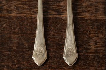アンティーク雑貨　イギリスビンテージ　Mappin&Webb(マッピン&ウエッブ)　シルバープレート　フォーク・ナイフ2セット(R-038035)