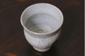 人間国宝　島岡達三　象嵌湯呑　共箱付き(湯のみ)(R-038048)