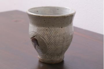 人間国宝　島岡達三　象嵌湯呑　共箱付き(湯のみ)(R-038048)
