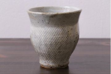 人間国宝　島岡達三　象嵌湯呑　共箱付き(湯のみ)(R-038048)